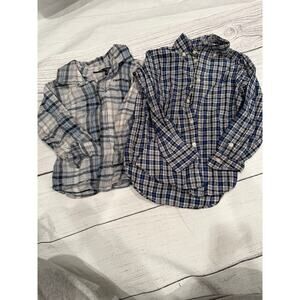 Lot of 2 Long Sleeve Button Down Tops Size 4/4T